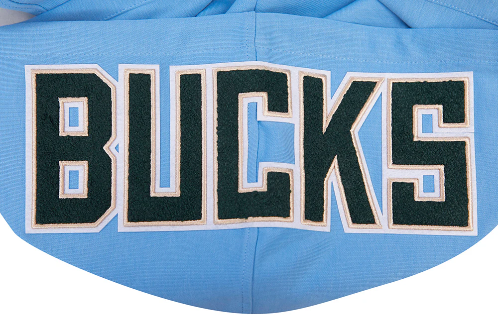 NBA MILWAUKEE BUCKS CLASSIC CHENILLE MEN'S PULLOVER HOODIE (UNIVERSITY BLUE) - Image 5