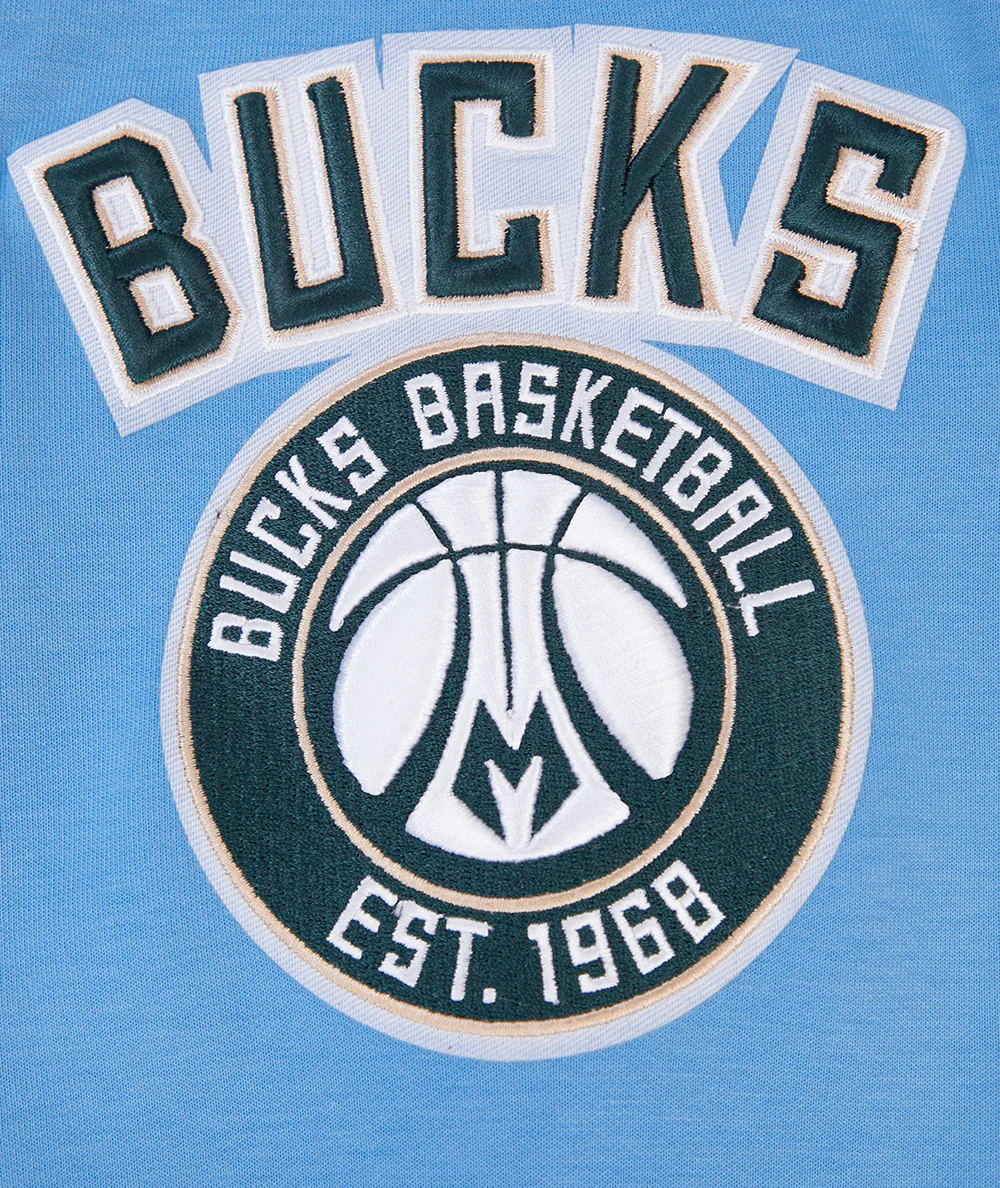 NBA MILWAUKEE BUCKS CLASSIC CHENILLE MEN'S PULLOVER HOODIE (UNIVERSITY BLUE) - Image 8