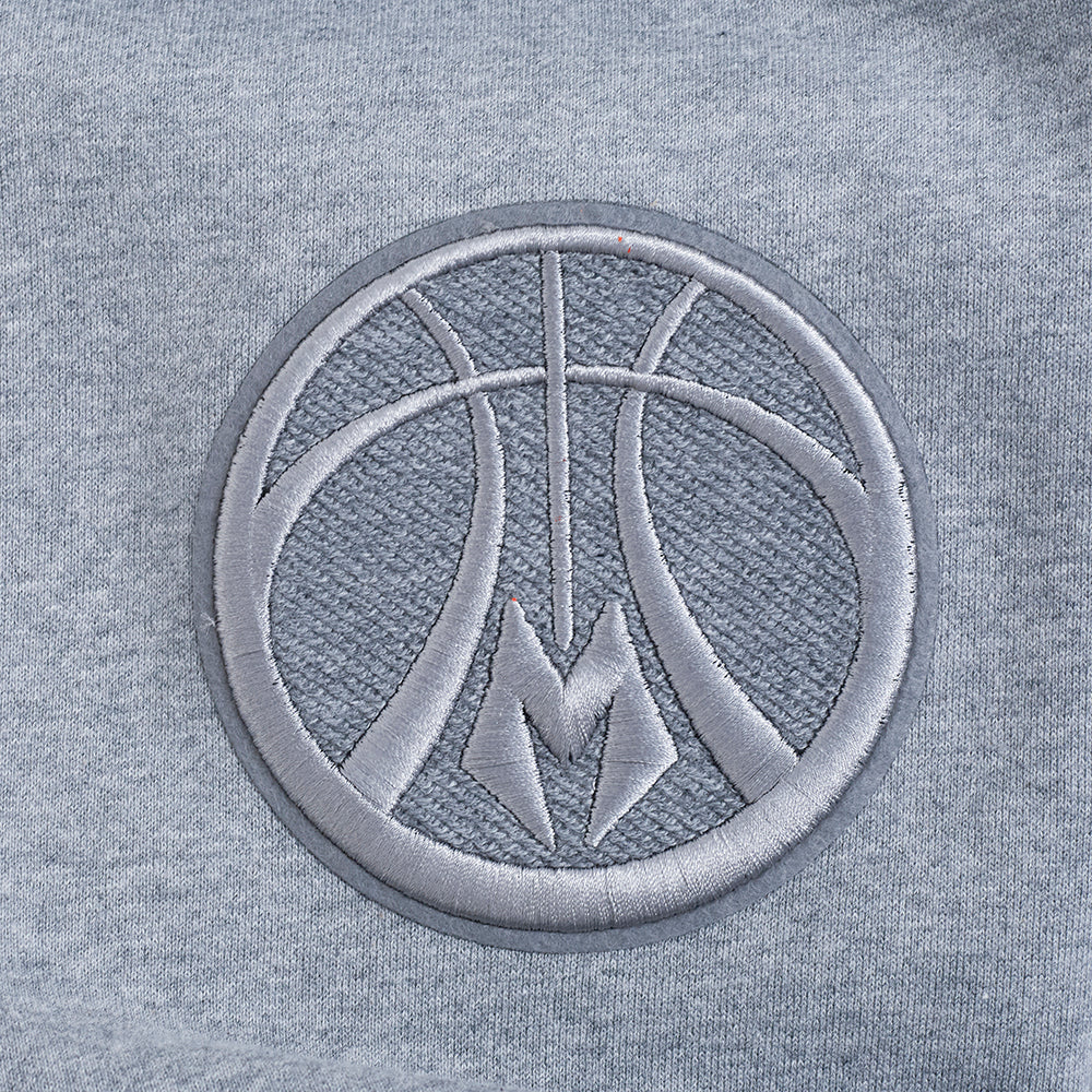 NBA MILWAUKEE BUCKS REVERSE FRENCH TERRY MEN'S DROP SHOULDER FLC PO (DARK HEATHER GRAY) - Image 7