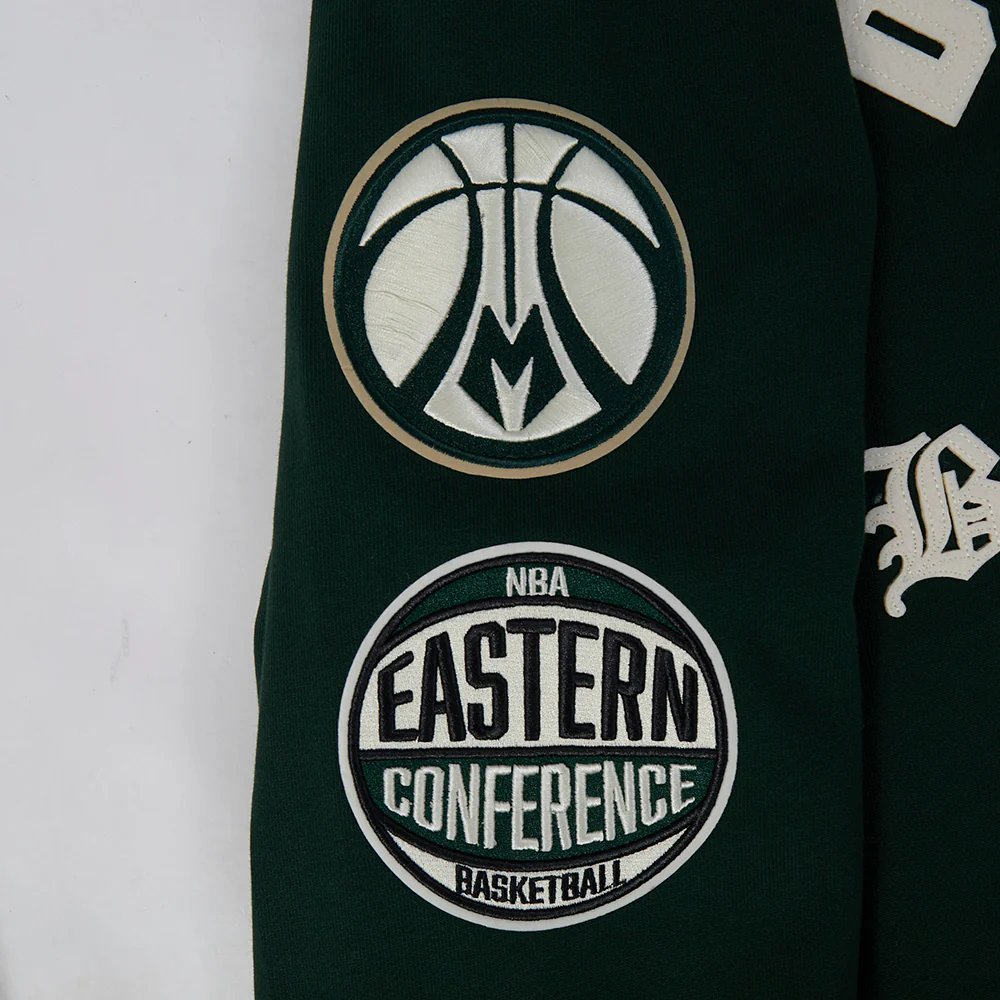 NBA MILWAUKEE BUCKS MODERN ORIGINALS MEN'S FLC PO HOODIE (FOREST GREEN) - Image 10