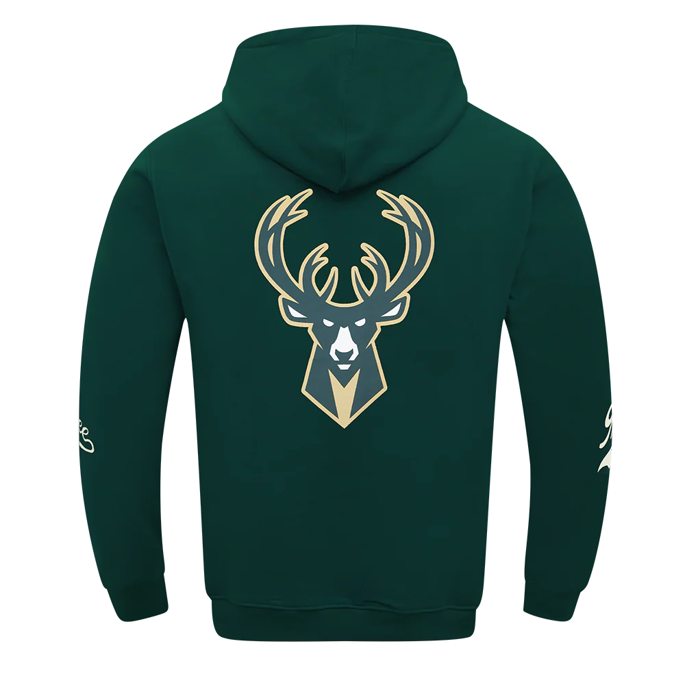NBA MILWAUKEE BUCKS LIVING LARGE MEN'S DROP SHOULDER FLC PO HOODIE (FOREST GREEN) - Image 3