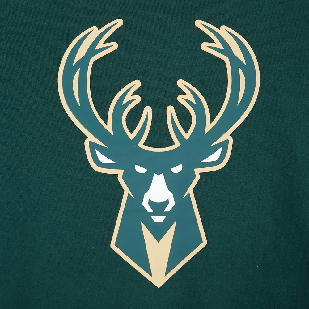 NBA MILWAUKEE BUCKS LIVING LARGE MEN'S DROP SHOULDER FLC PO HOODIE (FOREST GREEN) - Image 5