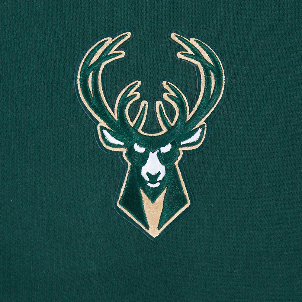 NBA MILWAUKEE BUCKS LIVING LARGE MEN'S DROP SHOULDER FLC PO HOODIE (FOREST GREEN) - Image 6