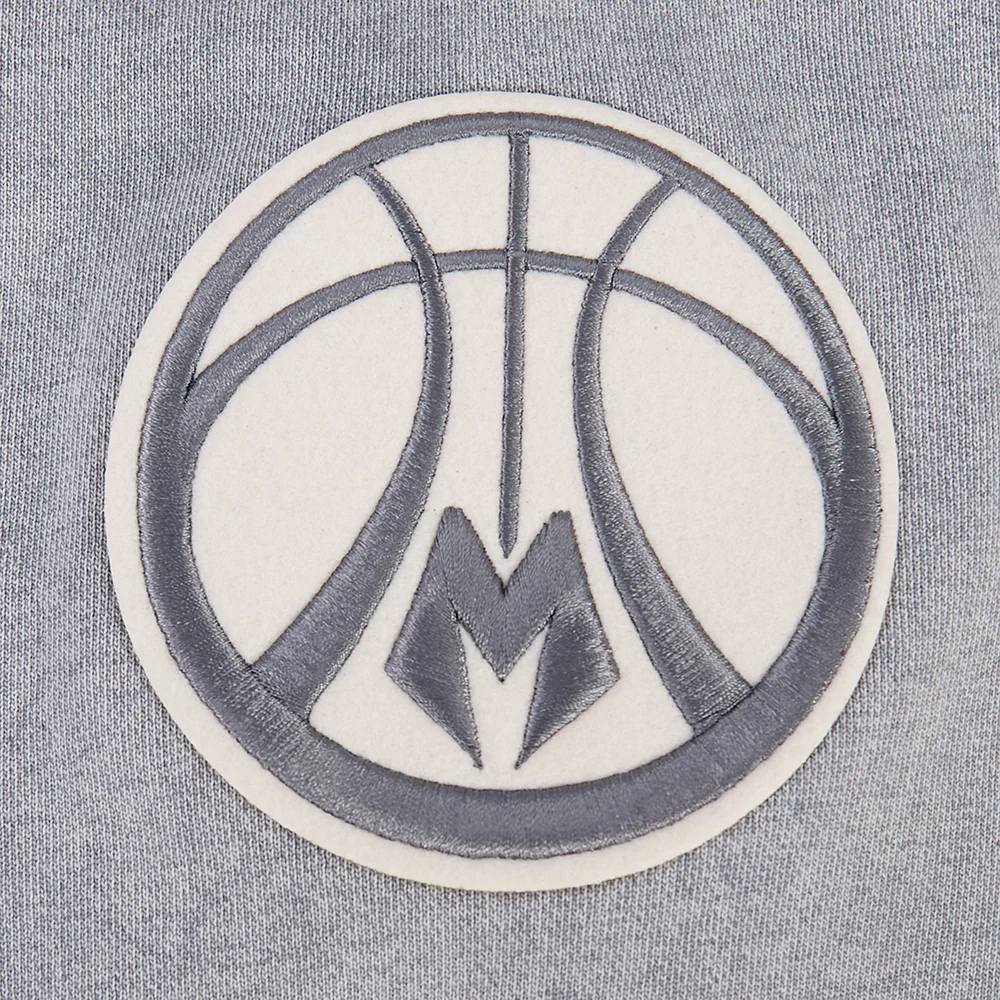 NBA MILWAUKEE BUCKS STREET TEAM MEN'S ENZYME WASH DS FT PO HOODIE (WASHED GREY) - Image 11