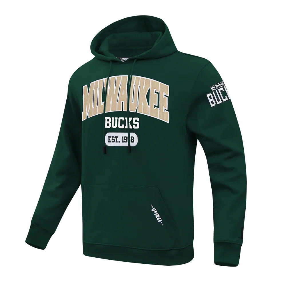 NBA MILWAUKEE BUCKS CITY ARCH MEN'S FLC PO HOODIE (FOREST GREEN) - Image 4