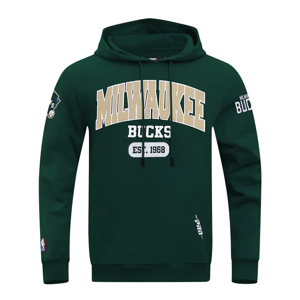 NBA MILWAUKEE BUCKS CITY ARCH MEN'S FLC PO HOODIE (FOREST GREEN) - Image 5