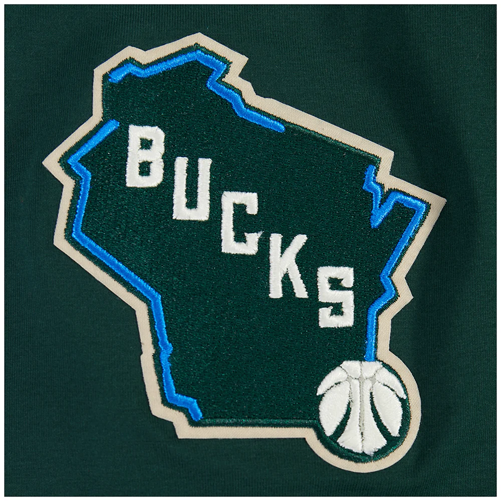 NBA MILWAUKEE BUCKS CITY ARCH MEN'S FLC PO HOODIE (FOREST GREEN) - Image 7