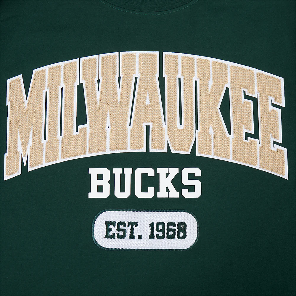 NBA MILWAUKEE BUCKS CITY ARCH MEN'S FLC PO HOODIE (FOREST GREEN) - Image 9