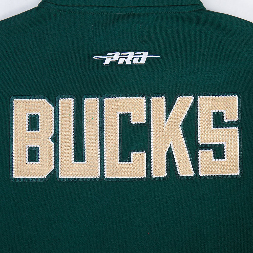 NBA MILWAUKEE BUCKS CITY ARCH MEN'S FLC 1/4 ZIP (FOREST GREEN) - Image 11