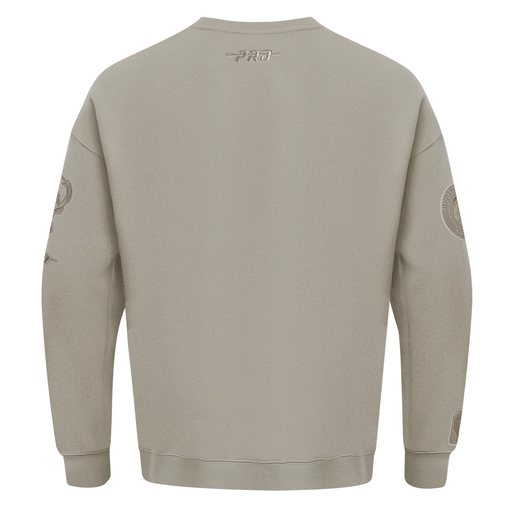 NBA MILWAUKEE BUCKS GIANNIS ANTETOKOUNMPO #34 NEUTRAL PNN MEN'S DROP SHOULDER FLC CREWNECK (TAUPE) - Image 3