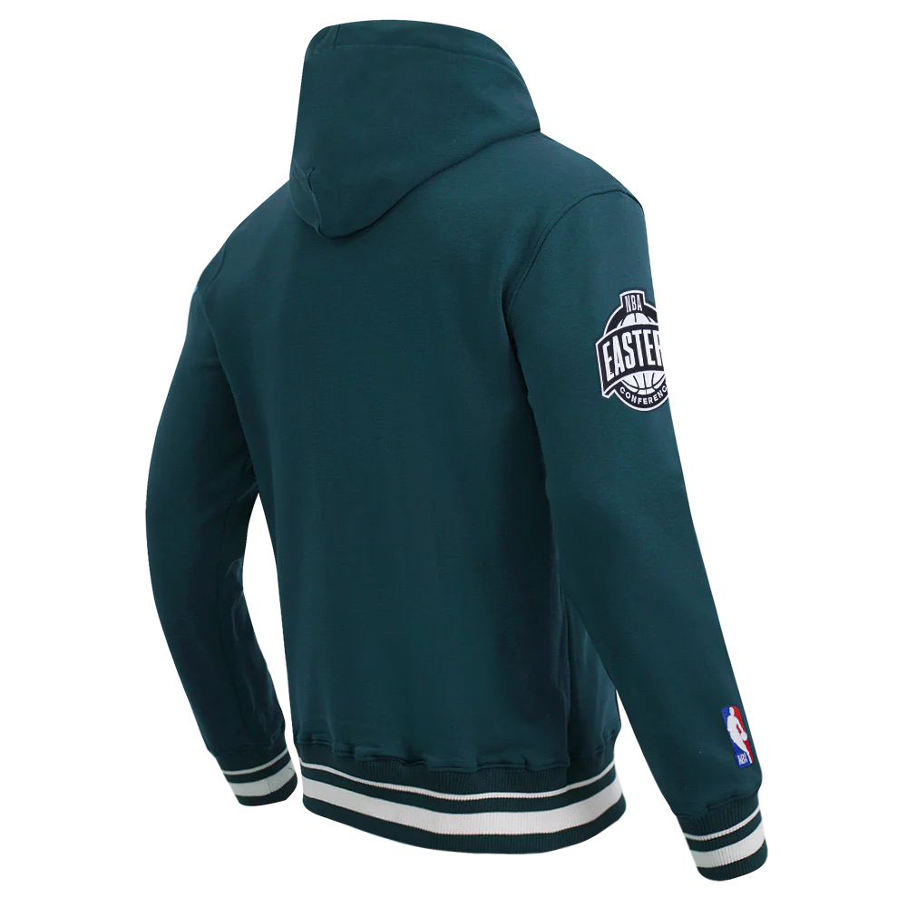 NBA MILWAUKEE BUCKS LETTERMAN MEN'S PULL OVER HOODIE (FOREST GREEN) - Image 4