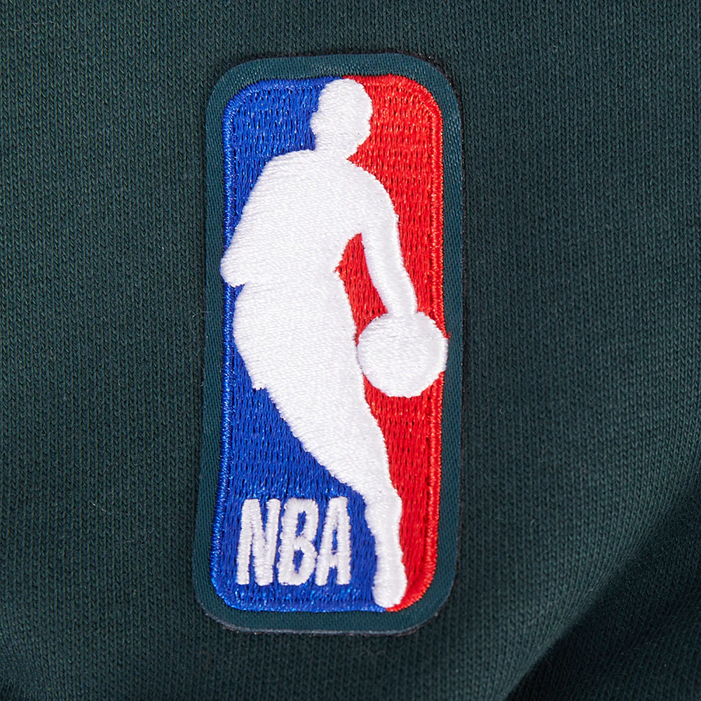 NBA MILWAUKEE BUCKS LETTERMAN MEN'S PULL OVER HOODIE (FOREST GREEN) - Image 5