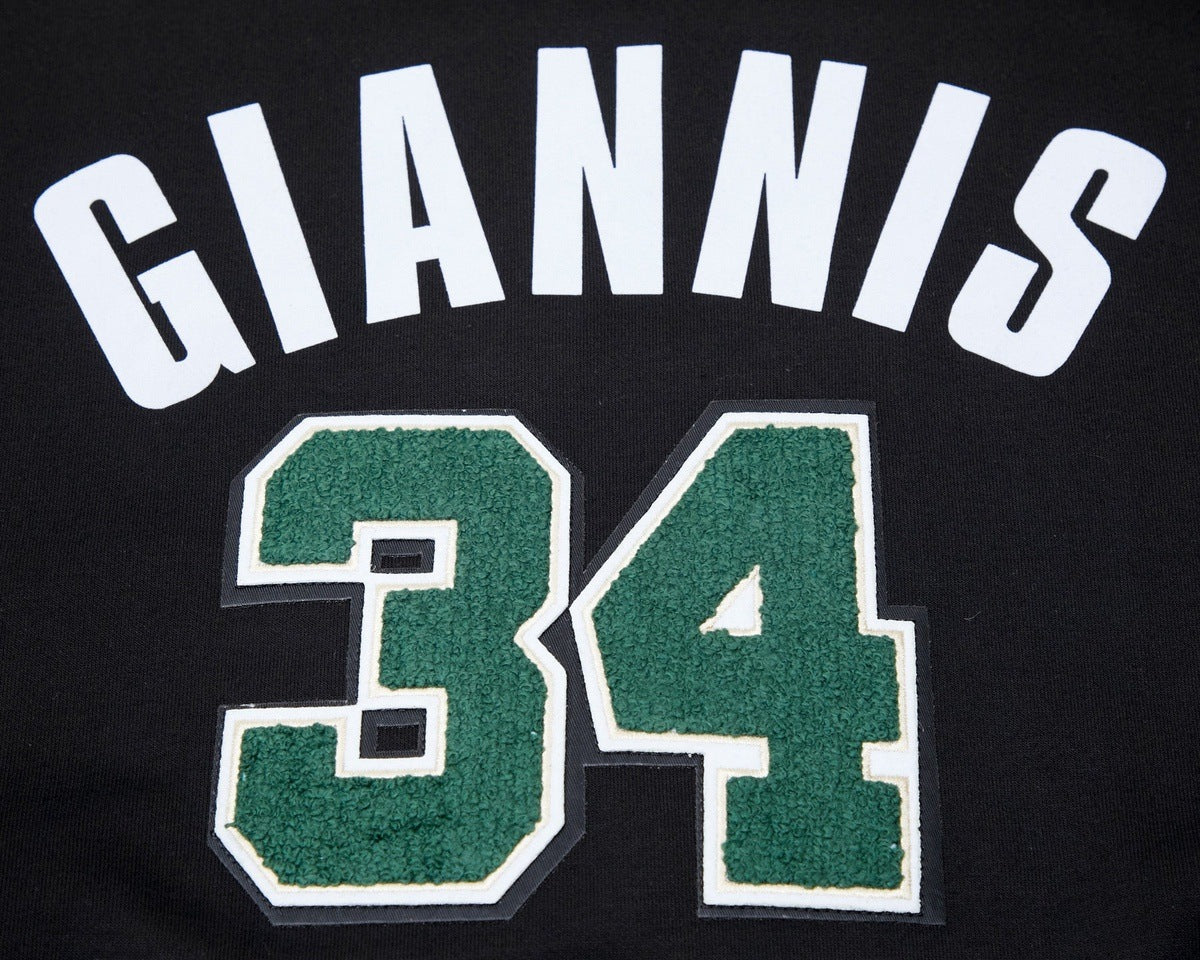 NBA MILWAUKEE BUCKS GIANNIS MEN'S PULLOVER HOODIE (BLACK) - Image 6