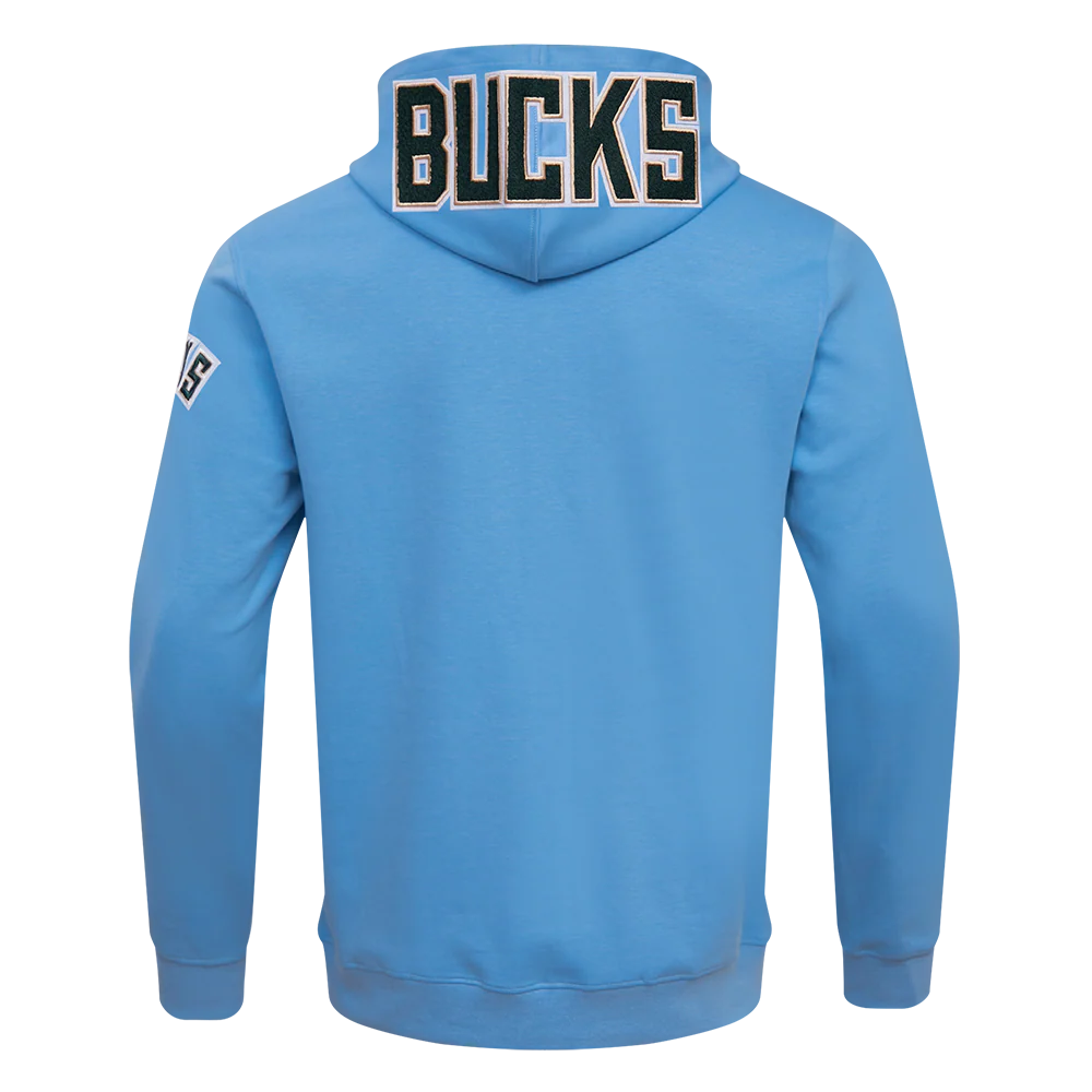 NBA MILWAUKEE BUCKS CLASSIC CHENILLE MEN'S FULL ZIP PULLOVER HOODIE (UNIVERSITY BLUE) - Image 6