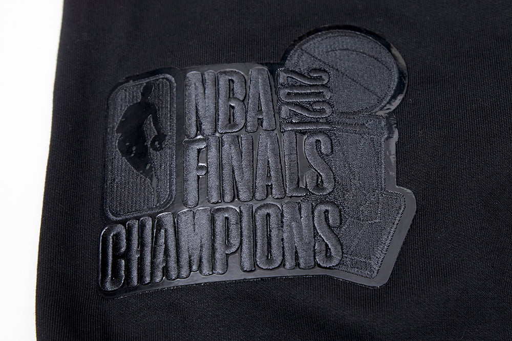 NBA MILWAUKEE BUCKS TRIPLE BLACK LOGO MEN'S PULLOVER HOODIE (BLACK) - Image 8