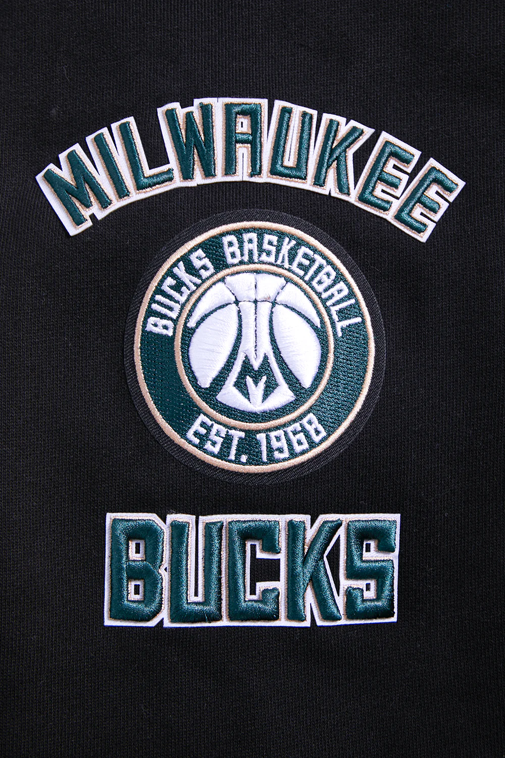 NBA MILWAUKEE BUCKS RETRO CLASSIC MEN'S PO HOODIE (BLACK) - Image 6