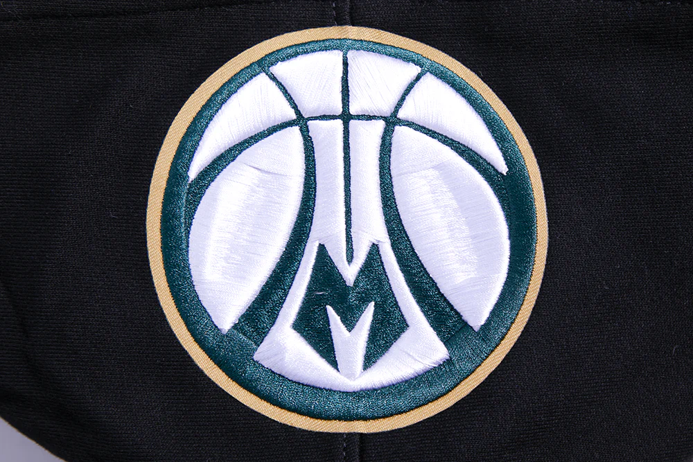 NBA MILWAUKEE BUCKS RETRO CLASSIC MEN'S PO HOODIE (BLACK) - Image 8
