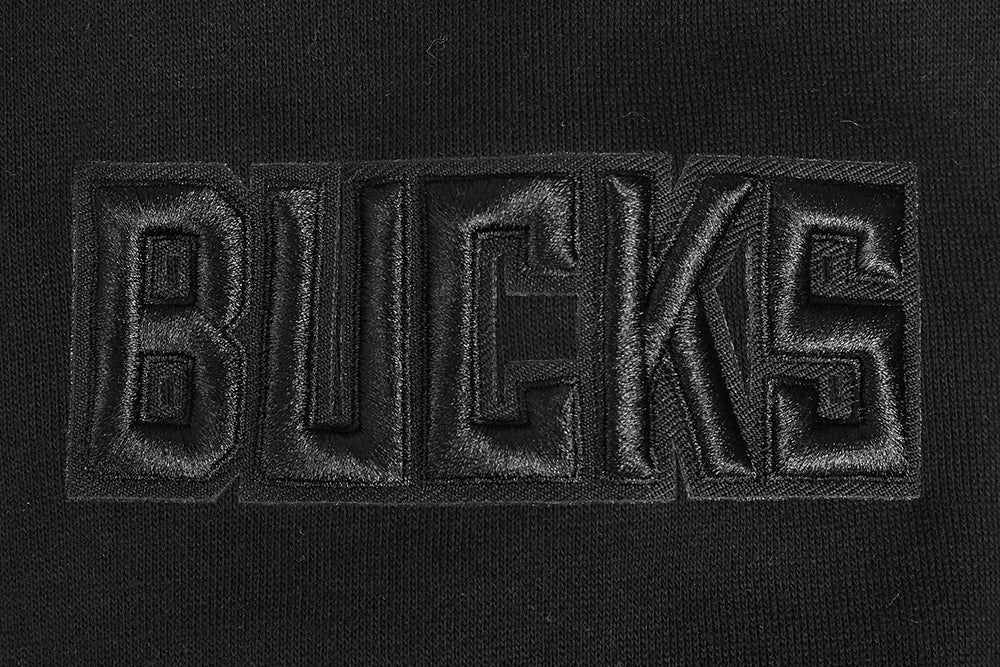 NBA MILWAUKEE BUCKS NEUTRAL MEN'S DROP SHOULDER PULLOVER HOODIE (BLACK) - Image 9