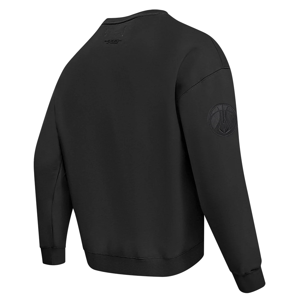 NBA MILWAUKEE BUCKS NEUTRAL MEN'S DROP SHOULDER FLC CREWNECK (BLACK) - Image 6