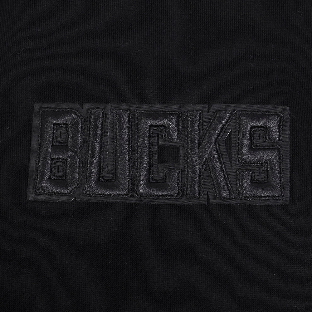 NBA MILWAUKEE BUCKS NEUTRAL MEN'S DROP SHOULDER FLC CREWNECK (BLACK) - Image 9