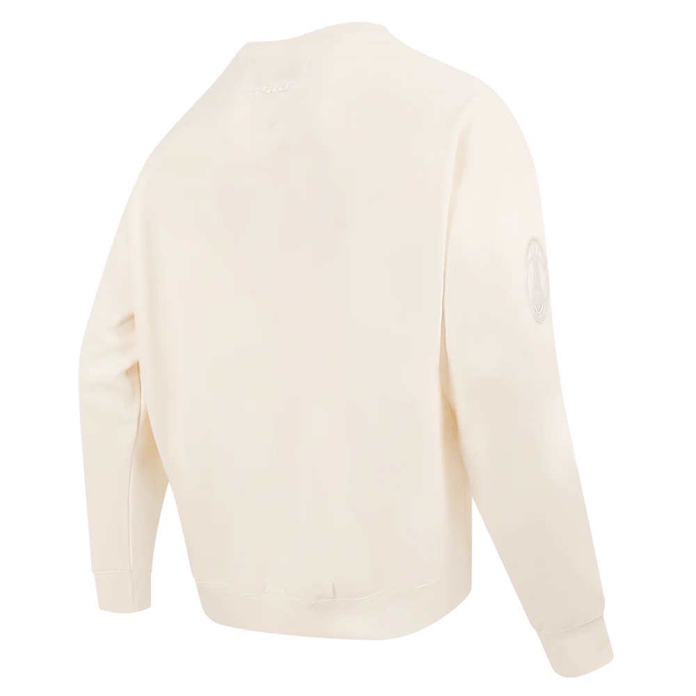NBA MILWAUKEE BUCKS NEUTRAL MEN'S DROP SHOULDER FLC CREWNECK (EGGSHELL) - Image 4