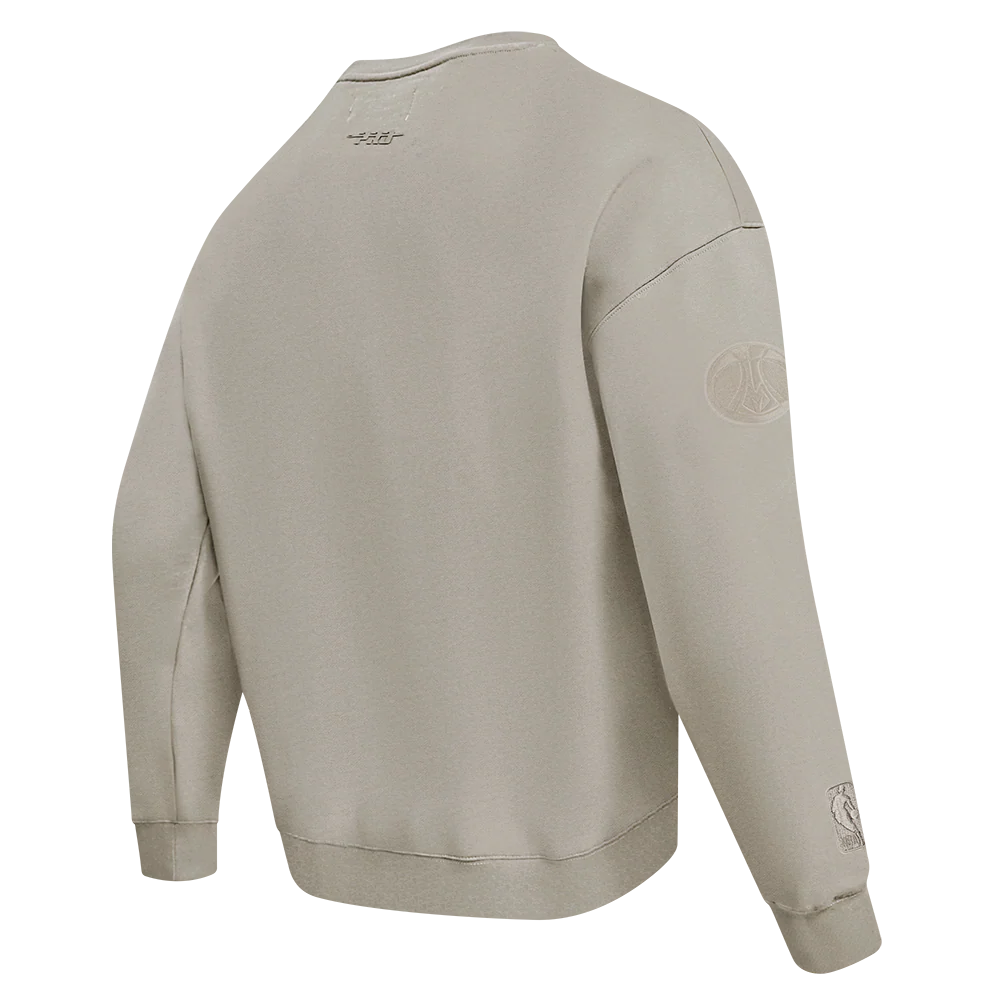 NBA MILWAUKEE BUCKS NEUTRAL MEN'S DROP SHOULDER FLC CREWNECK (TAUPE) - Image 6