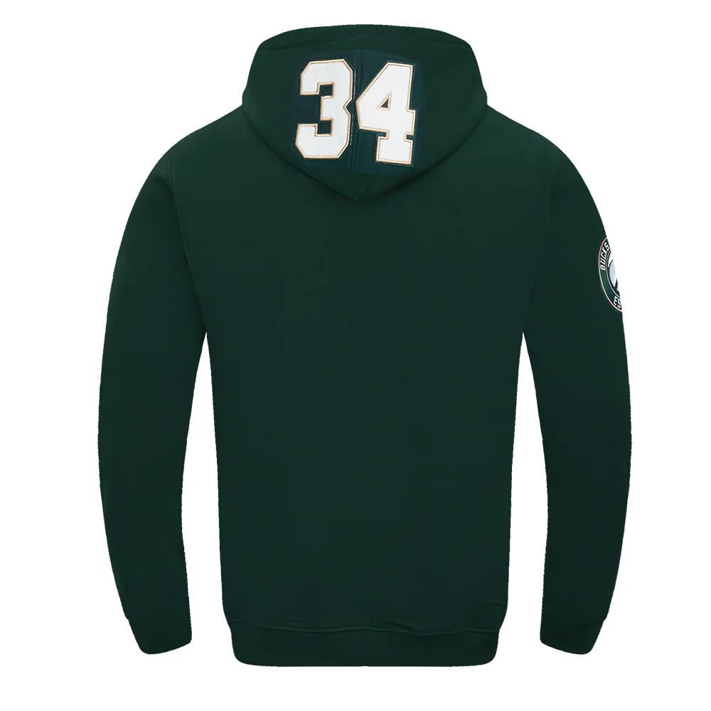 NBA MILWAUKEE BUCKS GIANNIS ANTETOKOUNMPO #34 SKYHOOK MEN'S FLC PO HOO (FOREST GREEN) - Image 3