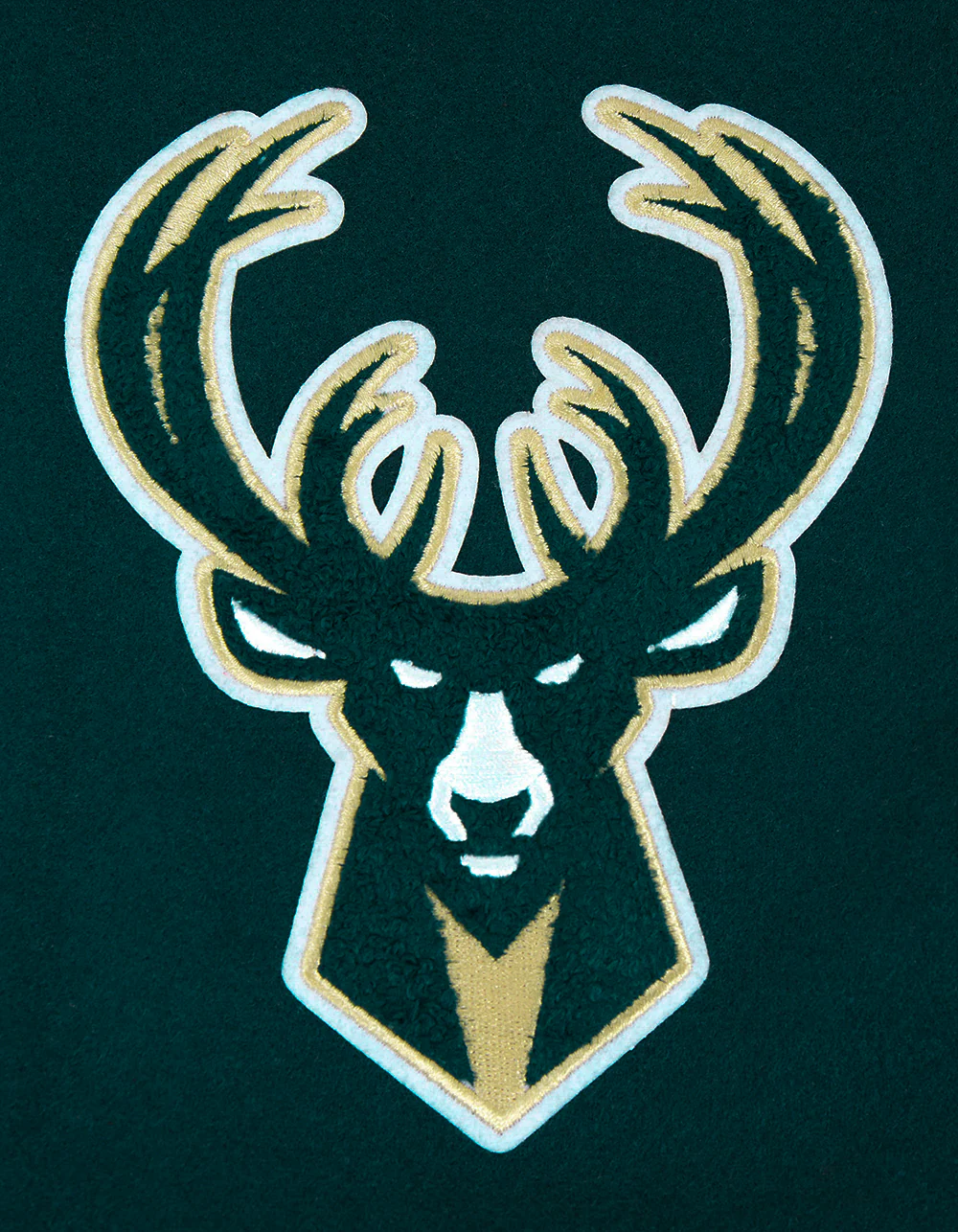 NBA MILWAUKEE BUCKS SCRIPT TAIL MEN'S RIB WOOL VARSITY (FOREST GREEN/WHITE) - Image 5