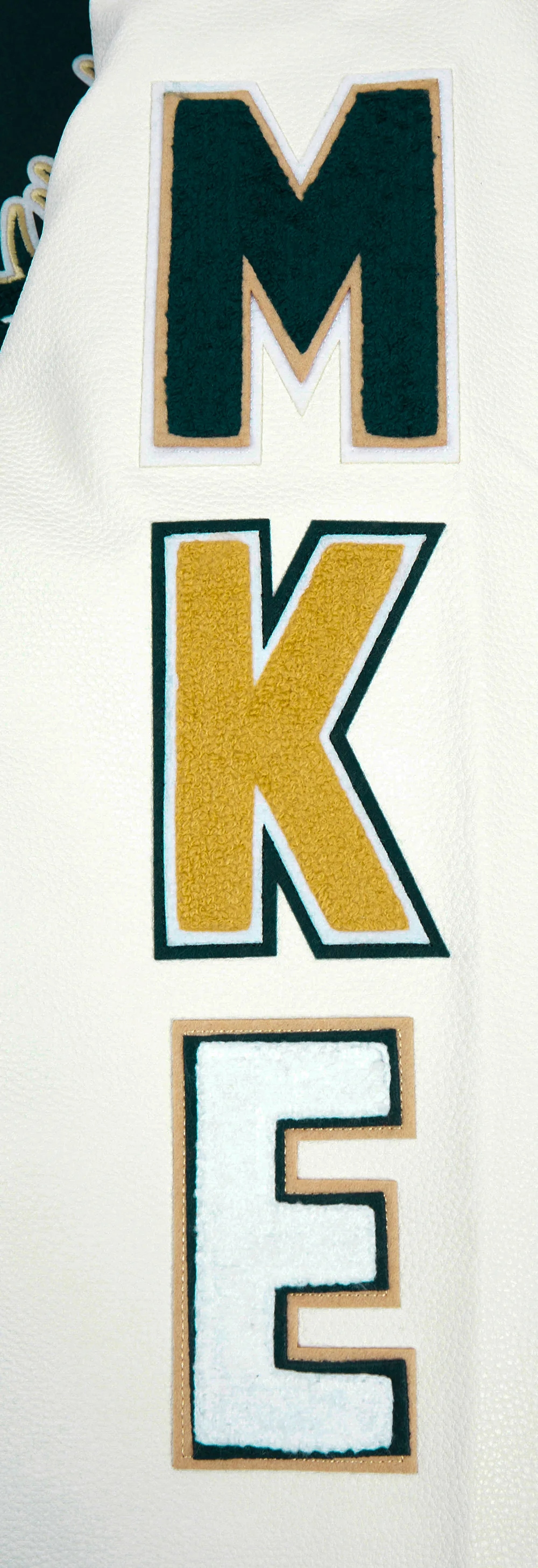 NBA MILWAUKEE BUCKS SCRIPT TAIL MEN'S RIB WOOL VARSITY (FOREST GREEN/WHITE) - Image 8