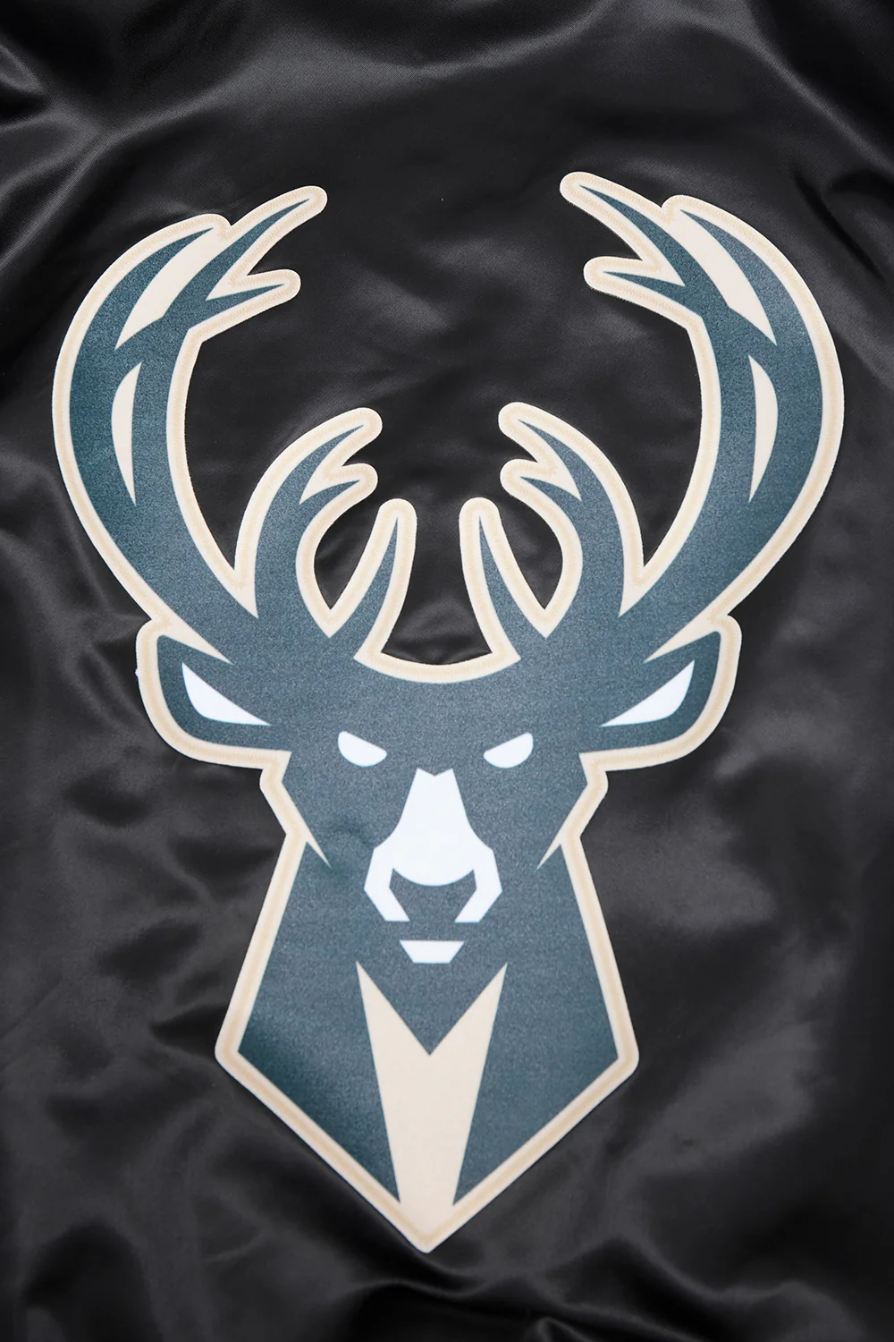 NBA MILWAUKEE BUCKS SCRIPT TAIL MEN'S SATIN JACKET (BLACK) - Image 5