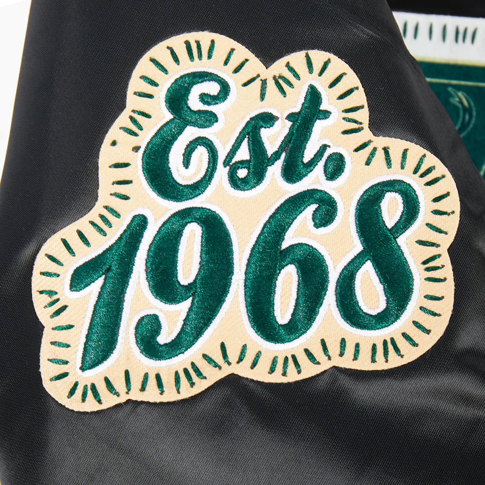 NBA MILWAUKEE BUCKS DIY PICK STITCH MEN'S RIB SATIN JACKET (BLACK) - Image 8