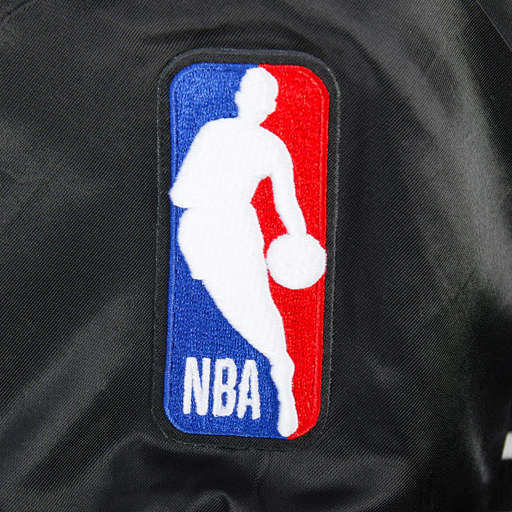 NBA MILWAUKEE BUCKS DIY PICK STITCH MEN'S RIB SATIN JACKET (BLACK) - Image 9