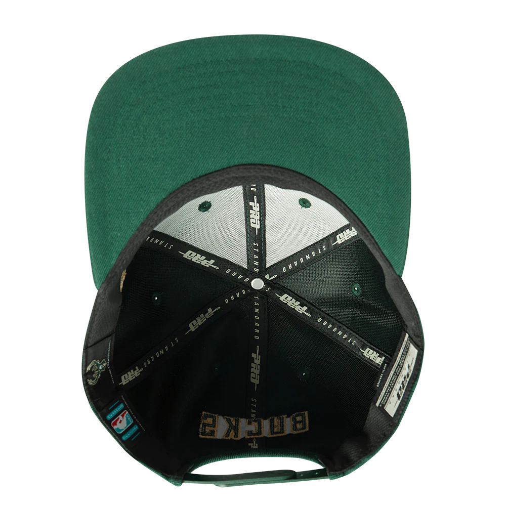 NBA MILWAUKEE BUCKS SCRIPT TAIL WOOL SNAPBACK (FOREST GREEN) - Image 6
