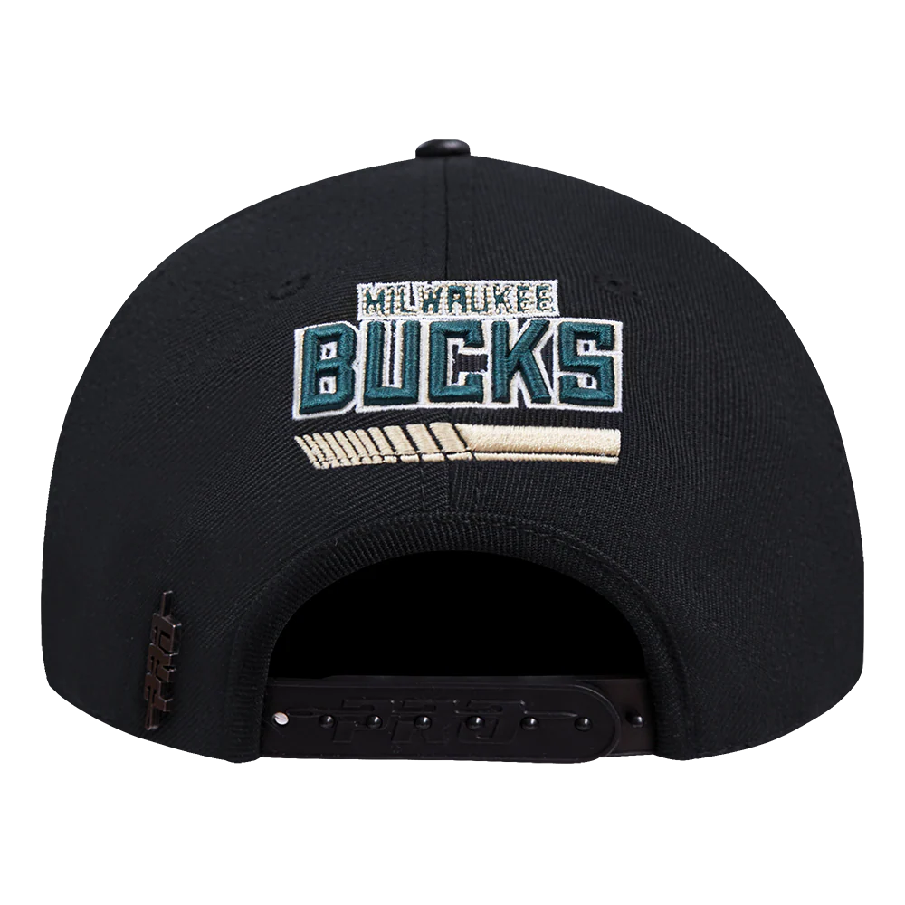 NBA MILWAUKEE BUCKS FAST LANE WOOL SNAPBACK HAT (BLACK) - Image 5