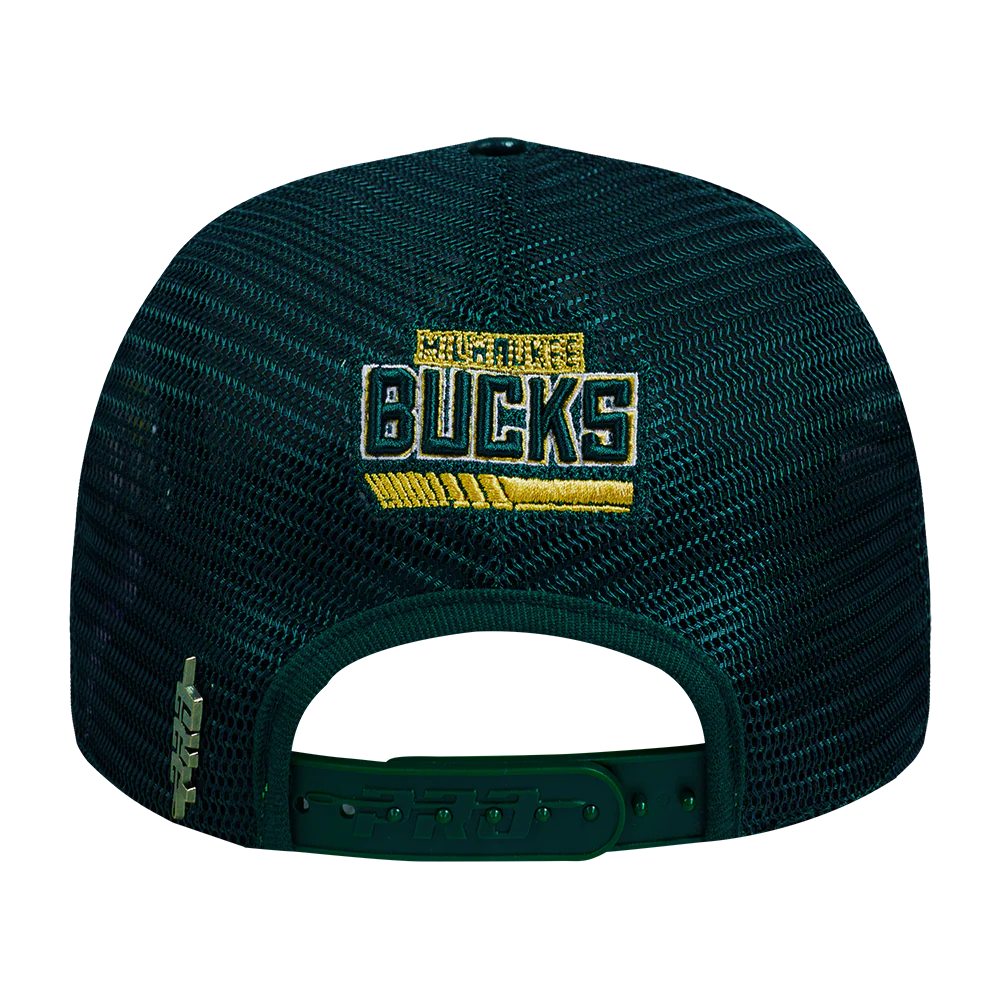 NBA MILWAUKEE BUCKS FAST LANE TRUCKER HAT (FOREST GREEN) - Image 4