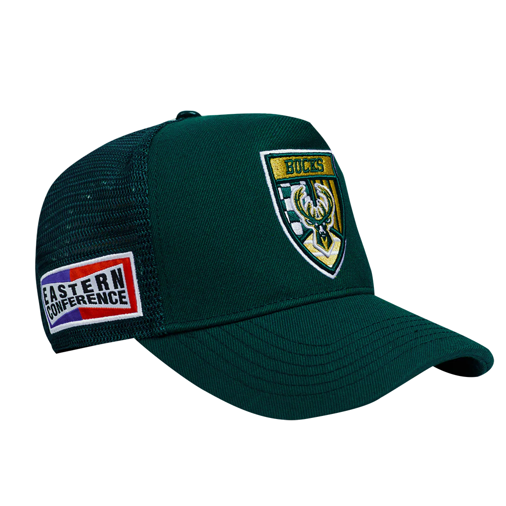 NBA MILWAUKEE BUCKS FAST LANE TRUCKER HAT (FOREST GREEN) - Image 5