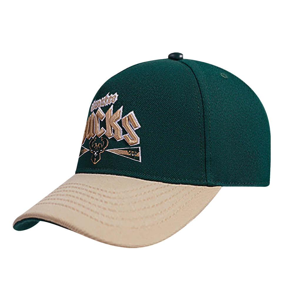 NBA MILWAUKEE BUCKS CITY TOUR CURVED SNAPBACK HAT (FOREST GREEN) - Image 2