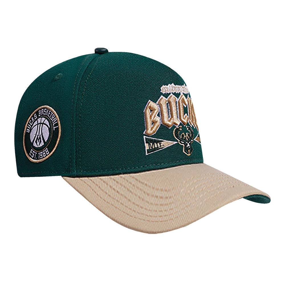 NBA MILWAUKEE BUCKS CITY TOUR CURVED SNAPBACK HAT (FOREST GREEN) - Image 3