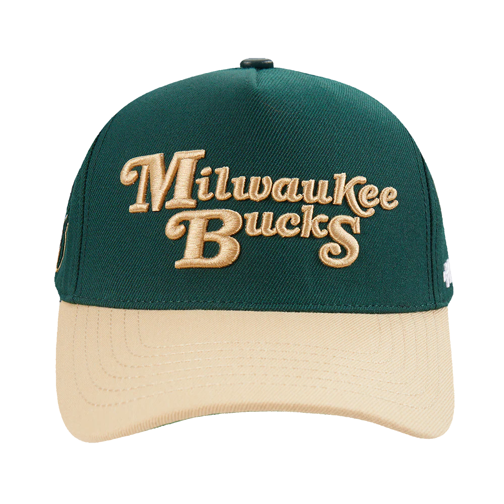 NBA MILWAUKEE BUCKS SOUVENIR MEN'S PINCH FRONT SNAPBACK HAT (FOREST GREEN)