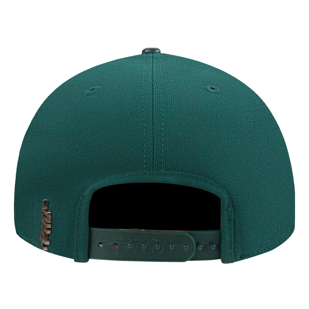 NBA MILWAUKEE BUCKS SOUVENIR MEN'S PINCH FRONT SNAPBACK HAT (FOREST GREEN) - Image 4