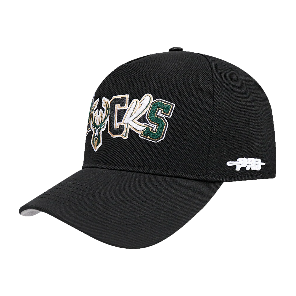 NBA MILWAUKEE BUCKS CITY RANSOM WOOL BLEND PRO PINCH SNAPBACK (BLACK) - Image 2