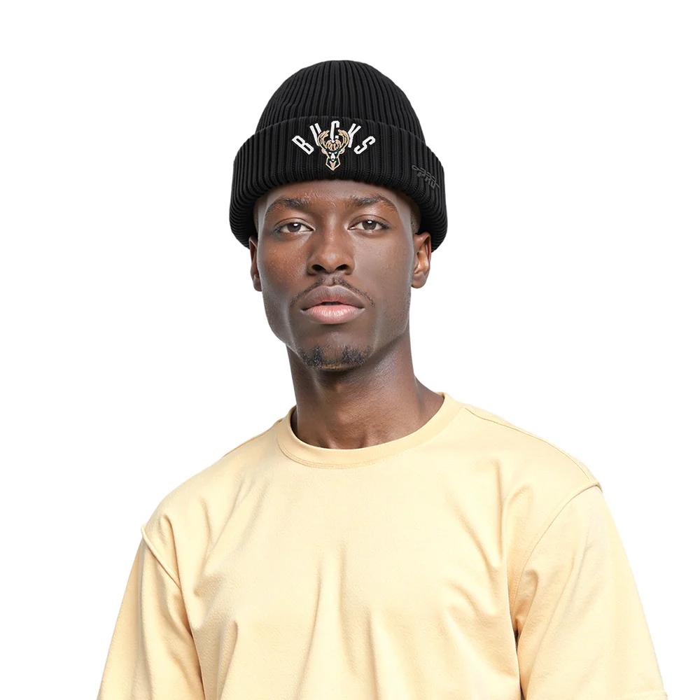 MILWAUKEE BUCKS MODERN ORIGINALS UNISEX UNLINED PRO BEANIE CUFFED (BLACK)