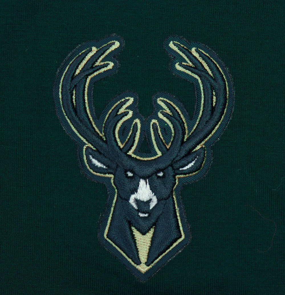 NBA MILWAUKEE BUCKS SCRIPT TAIL WOMEN'S S/S BOXY TEE (FOREST GREEN) - Image 7