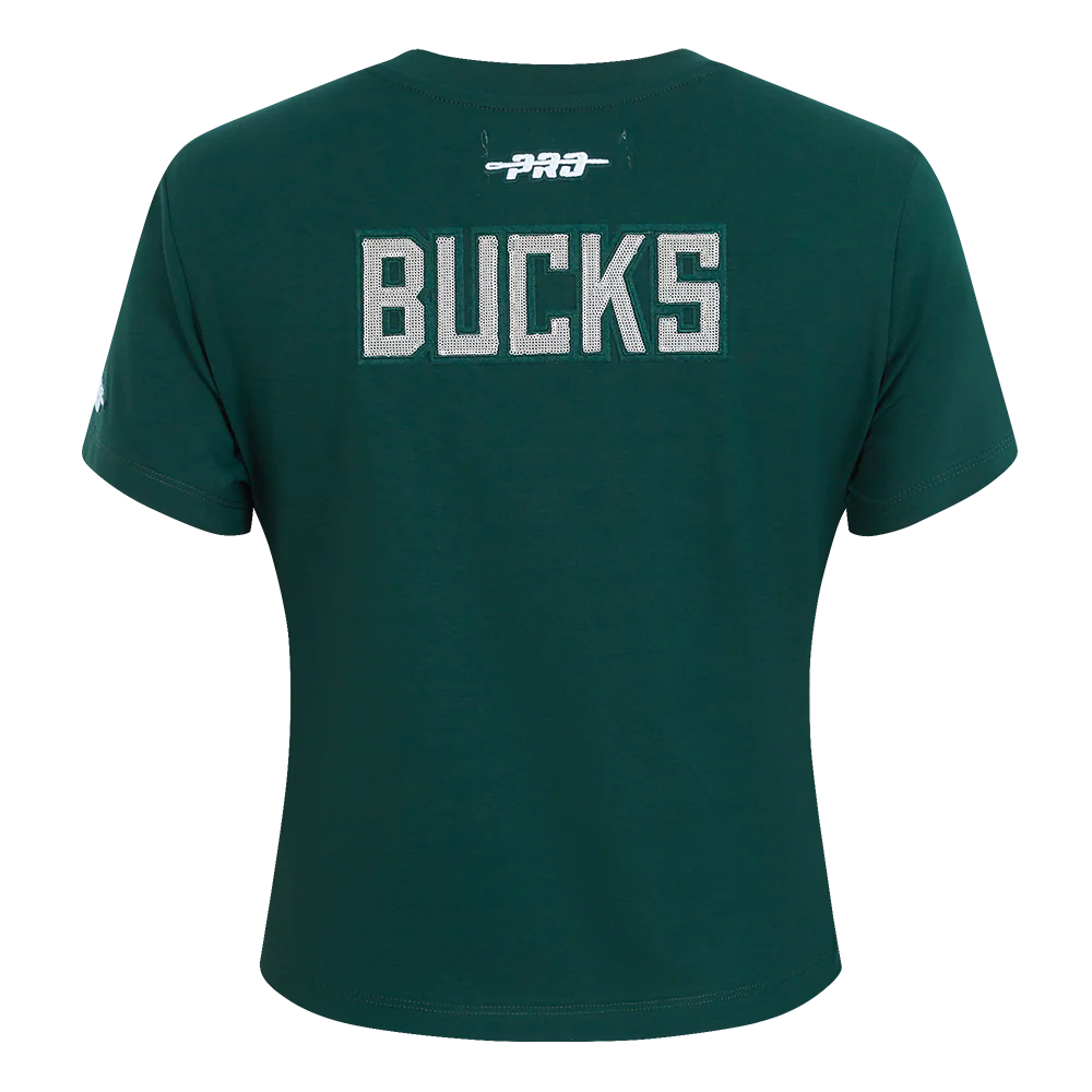 NBA MILWAUKEE BUCKS GAME DAY CLASSICS WOMEN'S SJ BABY DOLL TEE (FOREST GREEN) - Image 3