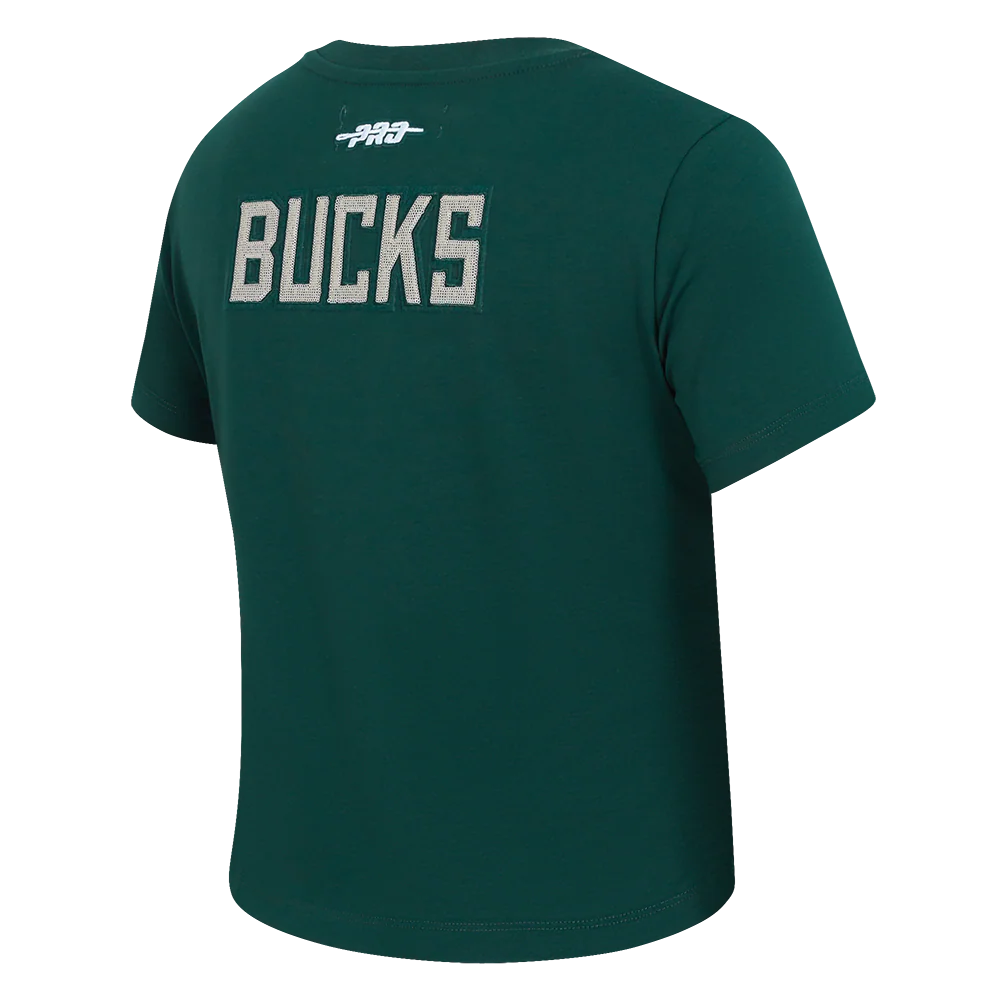 NBA MILWAUKEE BUCKS GAME DAY CLASSICS WOMEN'S SJ BABY DOLL TEE (FOREST GREEN) - Image 4