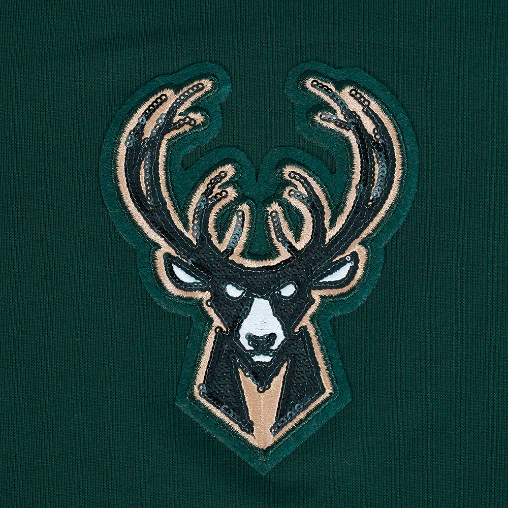 NBA MILWAUKEE BUCKS GAME DAY CLASSICS WOMEN'S SJ BABY DOLL TEE (FOREST GREEN) - Image 7