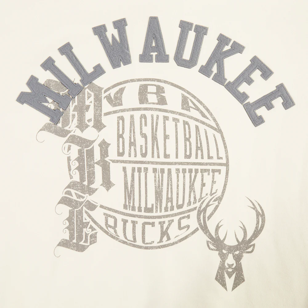 NBA MILWAUKEE BUCKS STREET TEAM WOMEN'S SJ SLIM FIT TEE (EGGSHELL) - Image 7