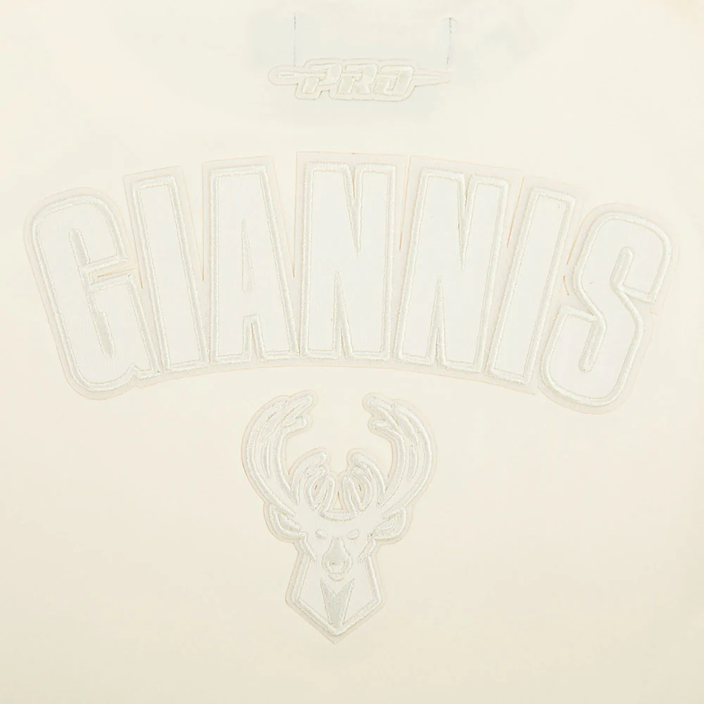 NBA MILWAUKEE BUCKS GIANNIS ANTETOKOUNMPO #34 NEUTRAL PNN WOMEN'S SJ BOXY TEE (EGGSHELL) - Image 7
