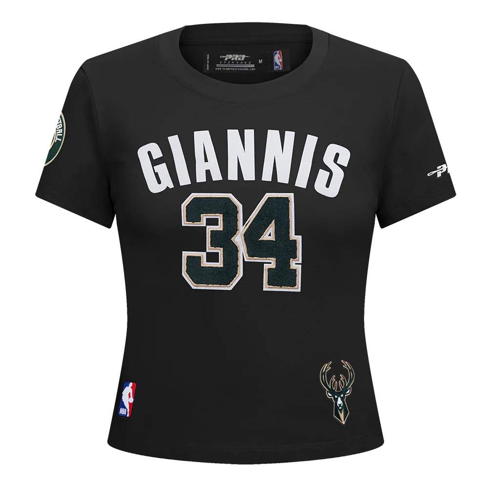 NBA MILWAUKEE BUCKS GIANNIS ANTETOKOUNMPO #34 CLASSIC PNN WOMEN'S SJ S (BLACK)