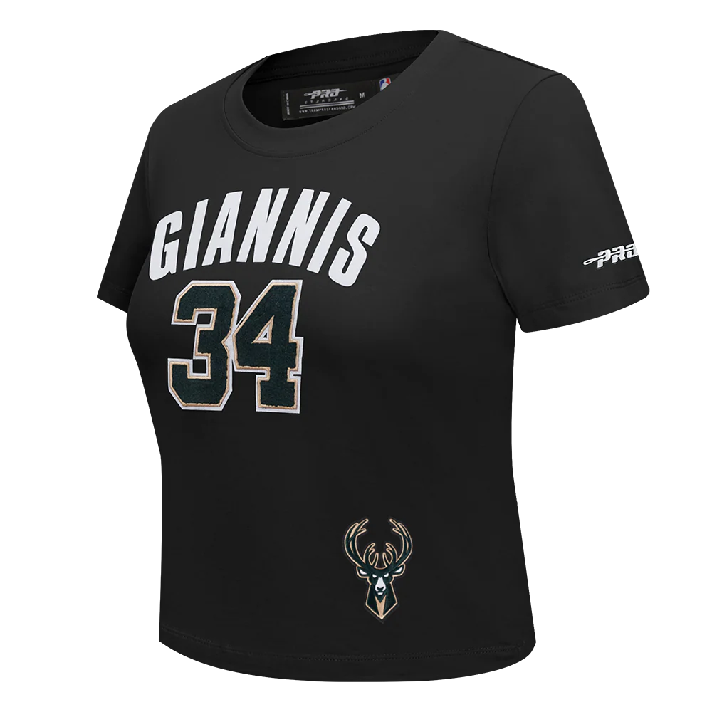 NBA MILWAUKEE BUCKS GIANNIS ANTETOKOUNMPO #34 CLASSIC PNN WOMEN'S SJ S (BLACK) - Image 2